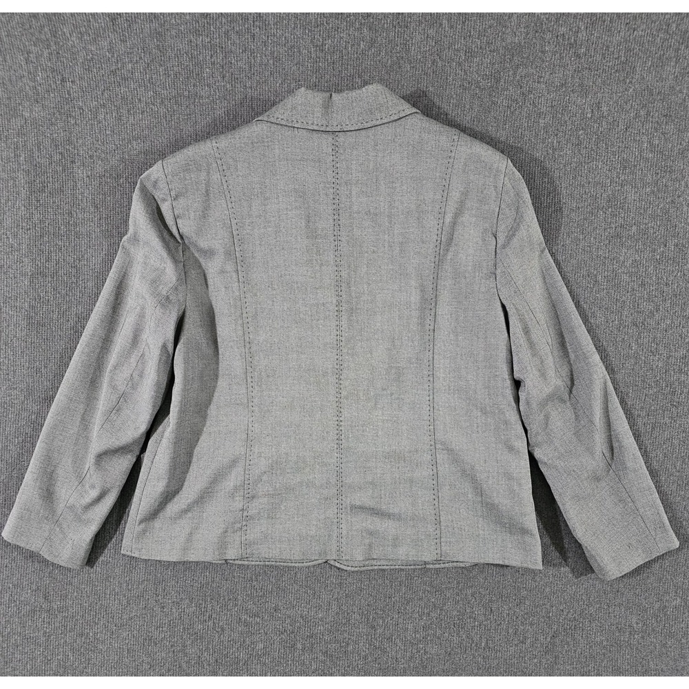 Alfred Dunner Womens Gray 3-Button Textured Blazer Jacket Size 20 - Picture 2 of 16